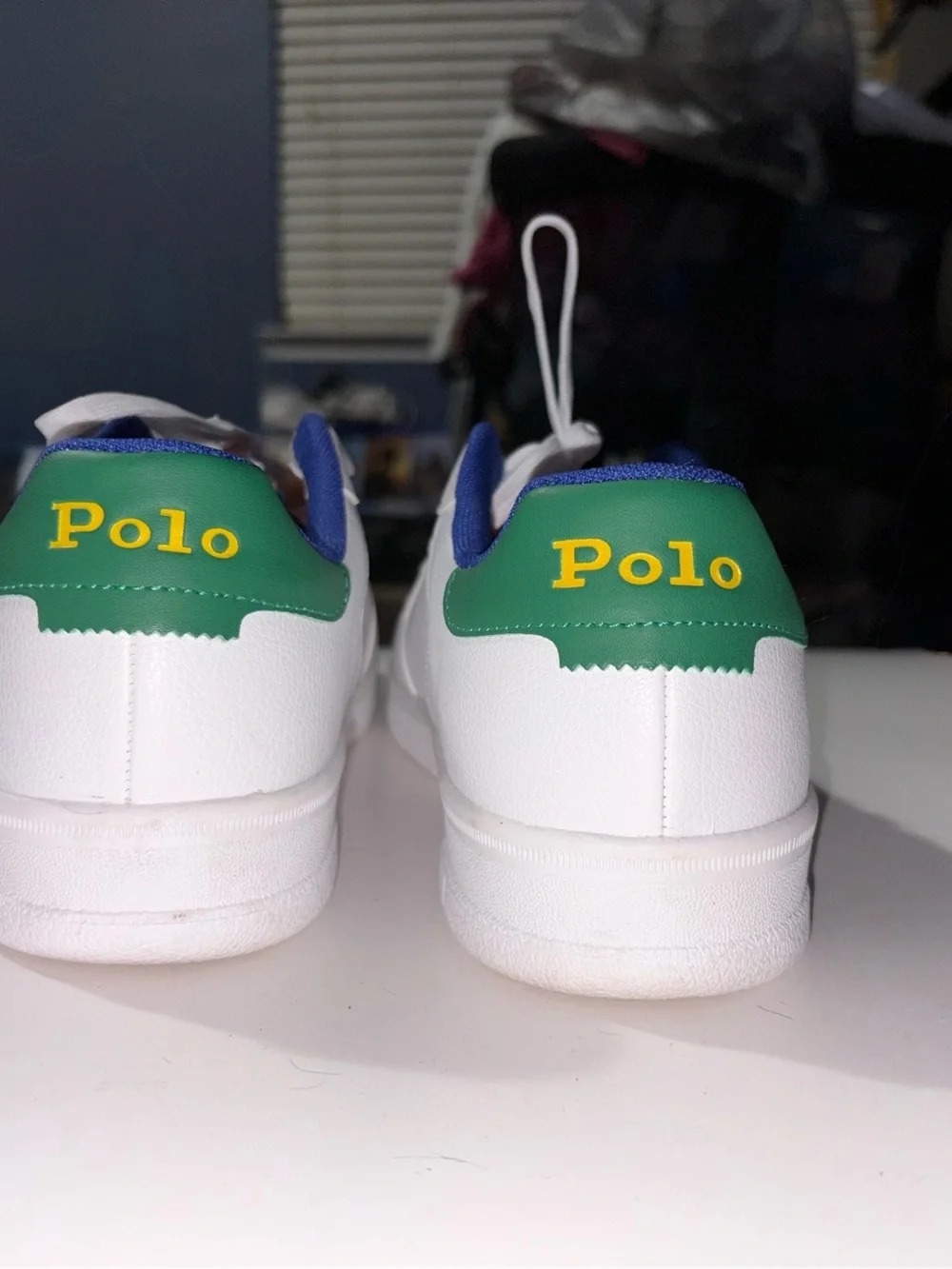 Polo Ralph Lauren Masters Court Kids Size 7 White Leather Sneakers Worn Twice